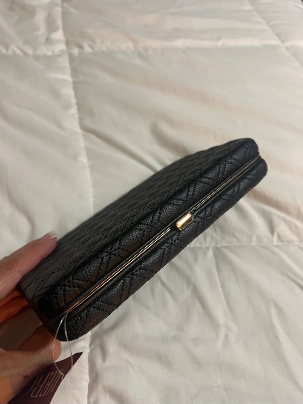 Merona Black Quilted Carry Wallet